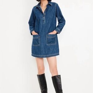 Old Navy Blue Long Sleeve Dress